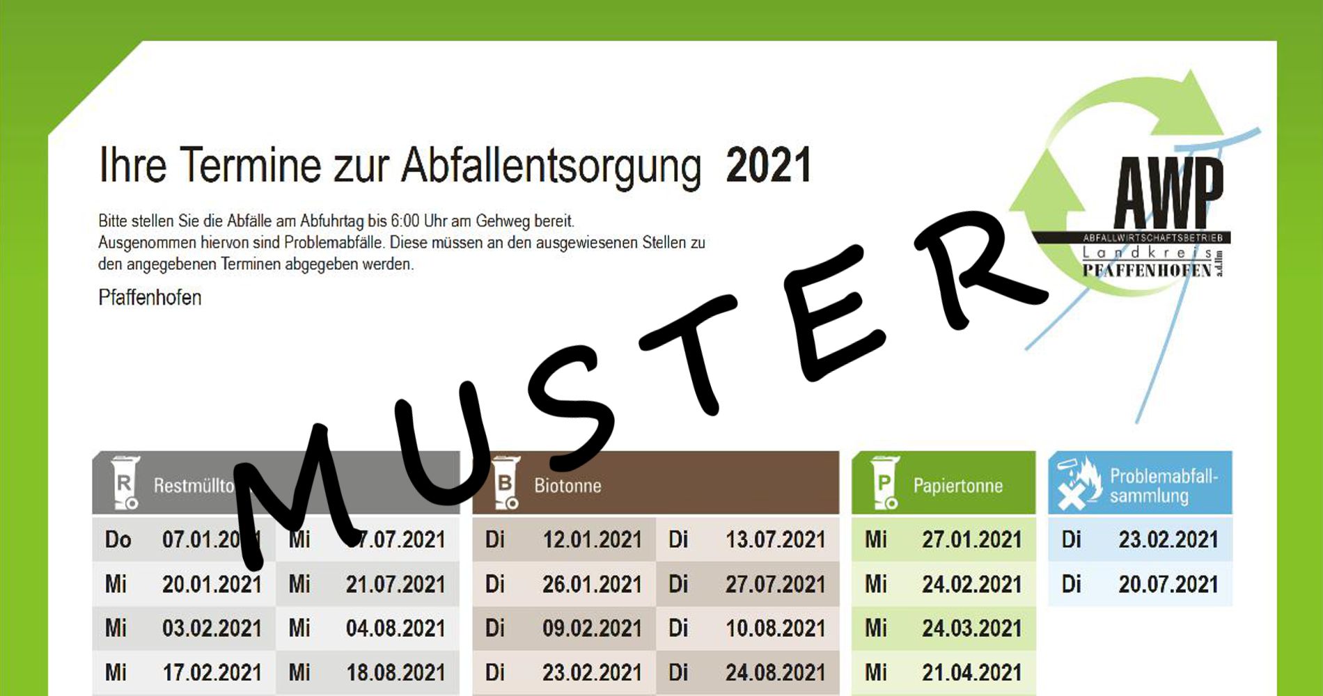 Muster Abfuhrplan