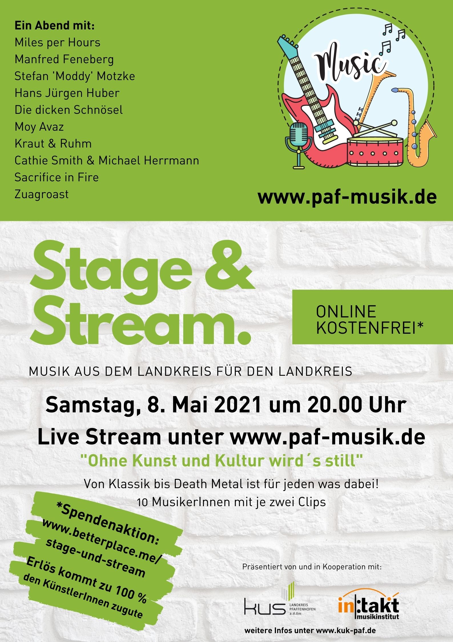 Stage & Stream – Musik aus dem Landkreis für den Landkreis