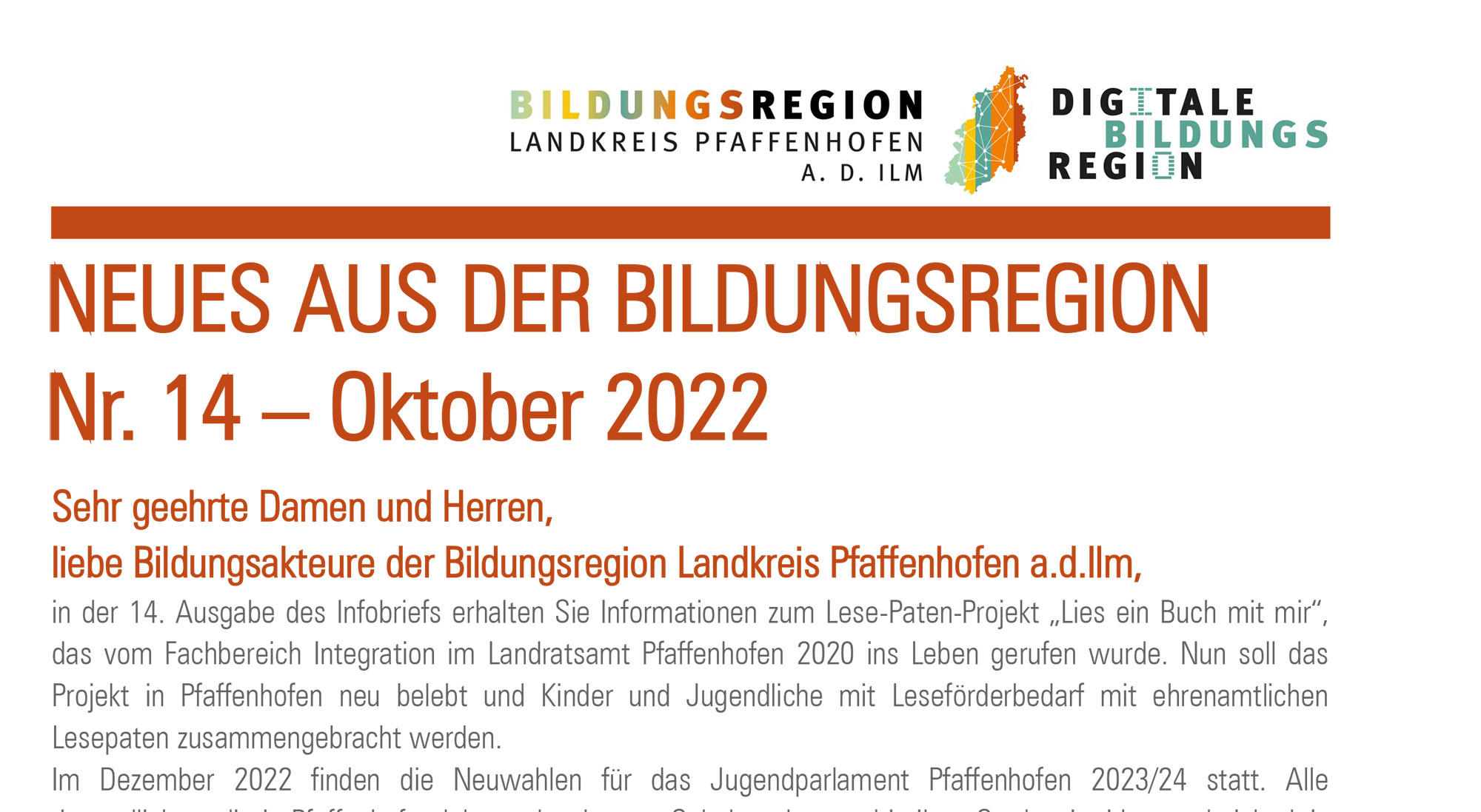 Infobrief Bildungsregion 14/2022