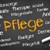 Pflege-Schlagwörter auf einer schwarzen Tafel