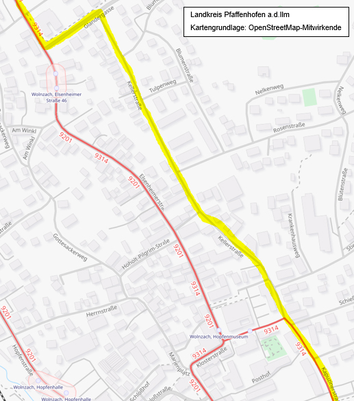 eine Straßenkarte