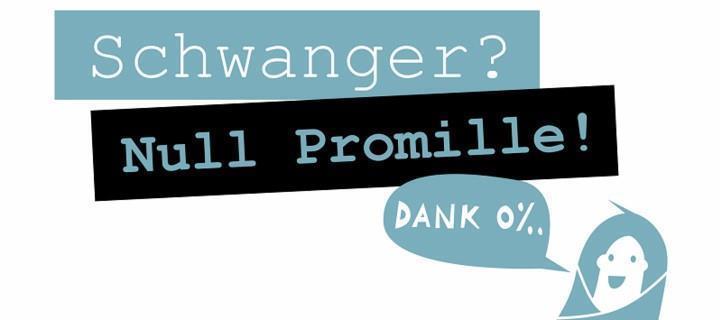 Logo mit der Aufschrift Schwanger? Null Promille! Dank 0%