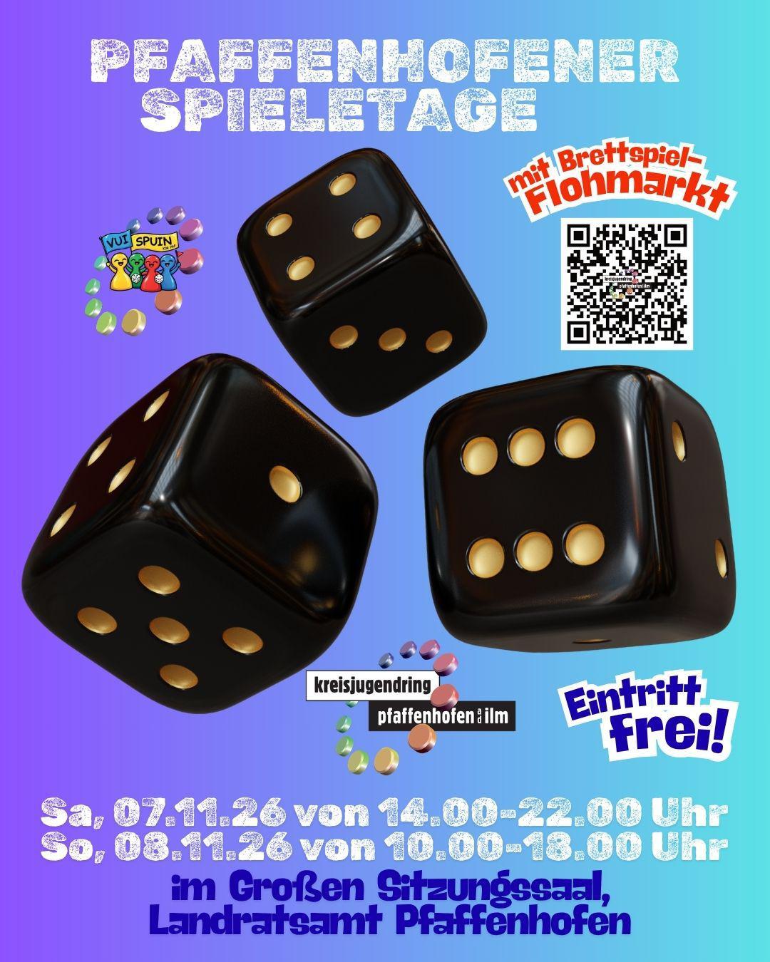 Plakat Brettspieltage in Pfaffenhofen 07. u. 08.11.2026 im Landratsamt