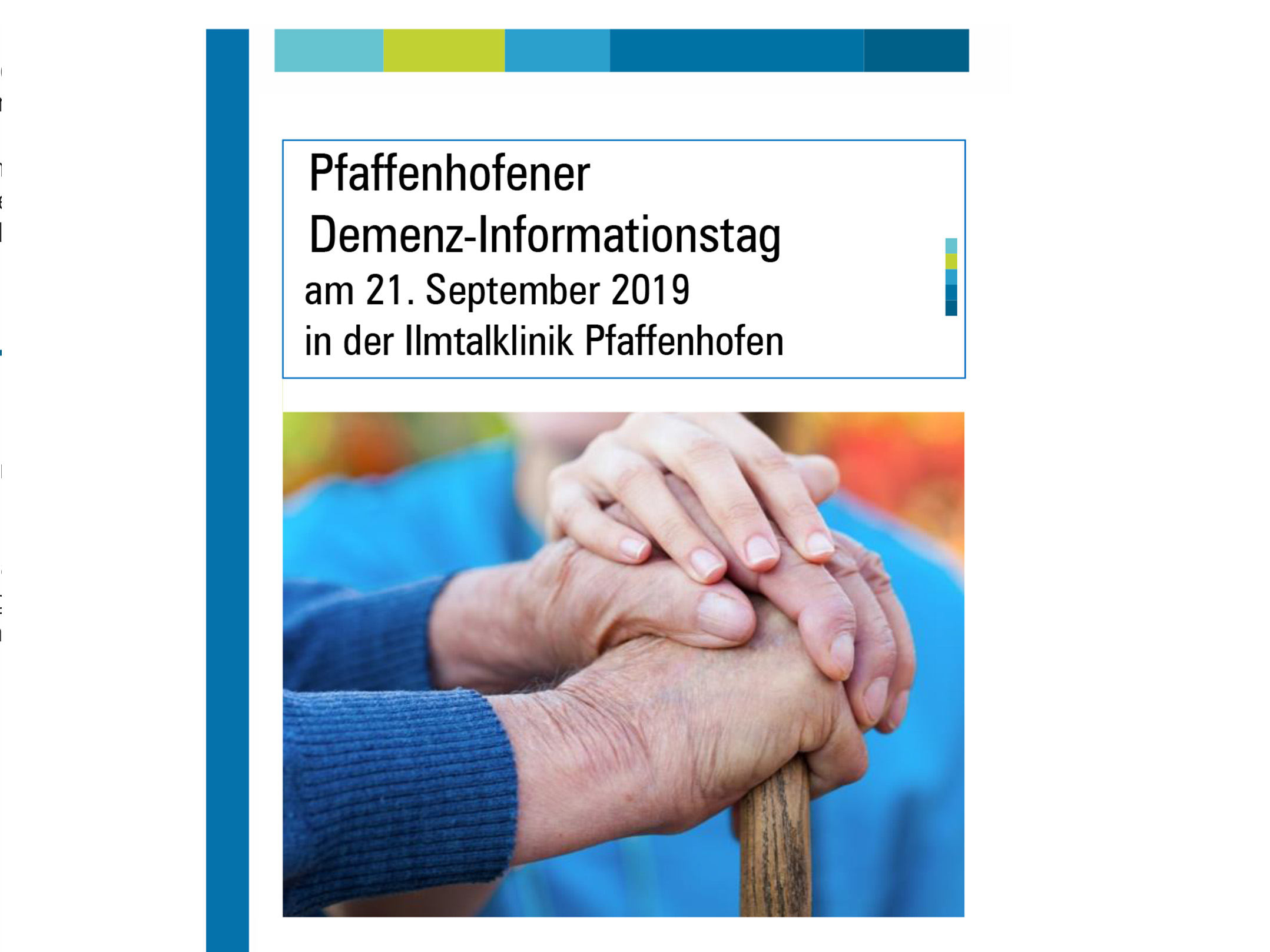 Pfaffenhofener Demenz Informationstag, 21.09.19, 11:00 Uhr bis 15:00 Uhr